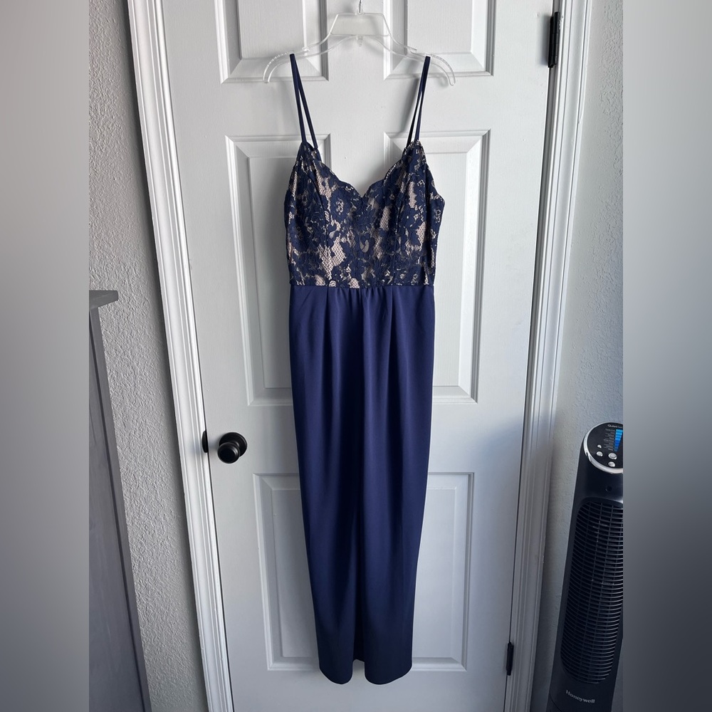 Francesca’s Navy Lace Jumpsuit